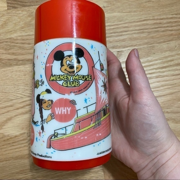 Vintage Mickey Mouse Club Thermos Aladdin Lunch Liquid Container Soup Storage - Picture 6 of 8